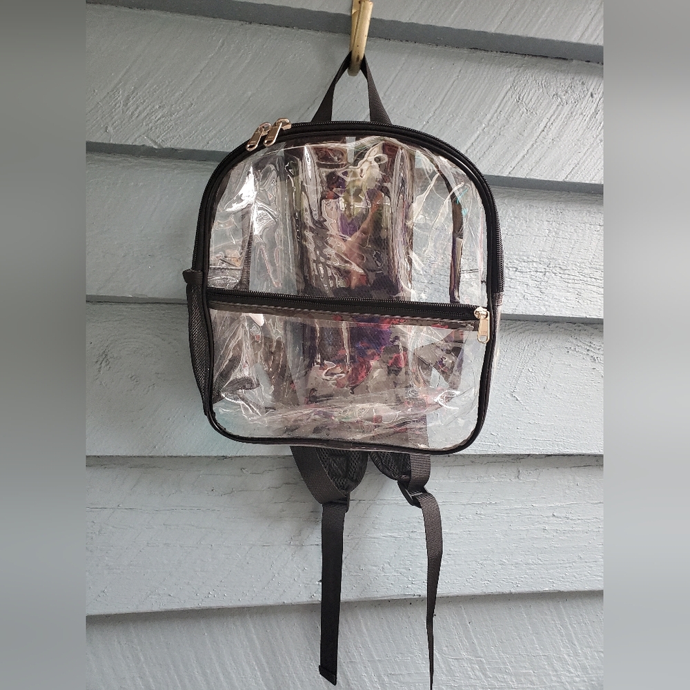 Clear Mini Backpack With Black Trim - image 1
